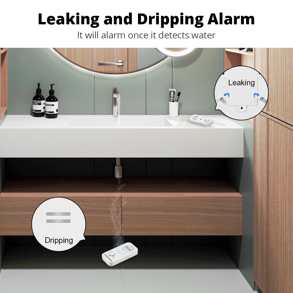 KERUI Wireless Water Sensor 90 - Water Alarm Sensor 评论和价格
