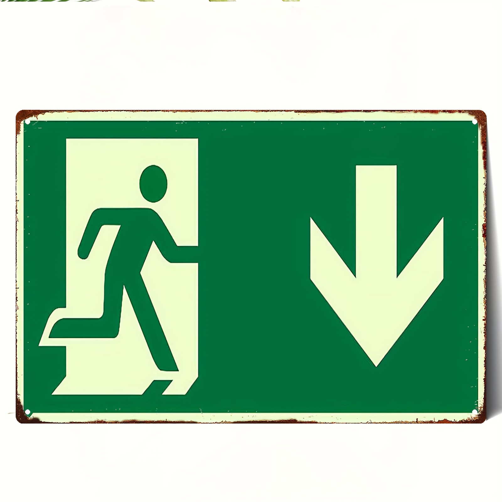 2D Vintage Metal Iron Sign | P - Emergency Exit Sign 评论和价格