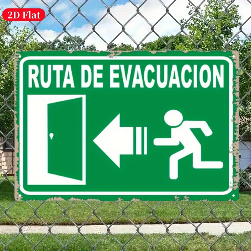 （2D Tin painting）Vintage Metal - Emergency Exit Sign 评论和价格