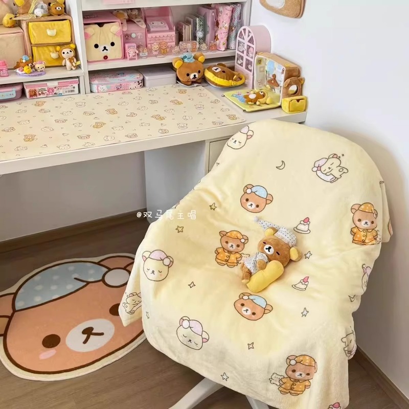 Cartoon Rilakkuma Flannel Thro - Fire Blanket Kitchen 评论和价格