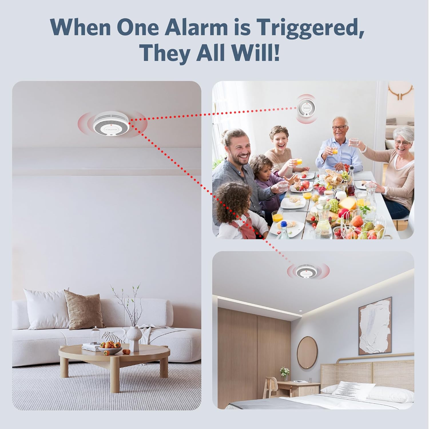 Wireless Interlinked Tuya Smok - Smoke Detector Interconnected 评论和价格