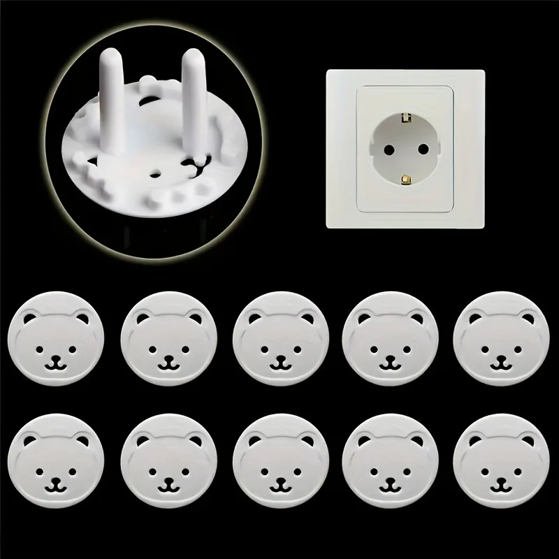 10pcs Bear EU Power Socket Ele - Outlet Cover Baby 评论和价格