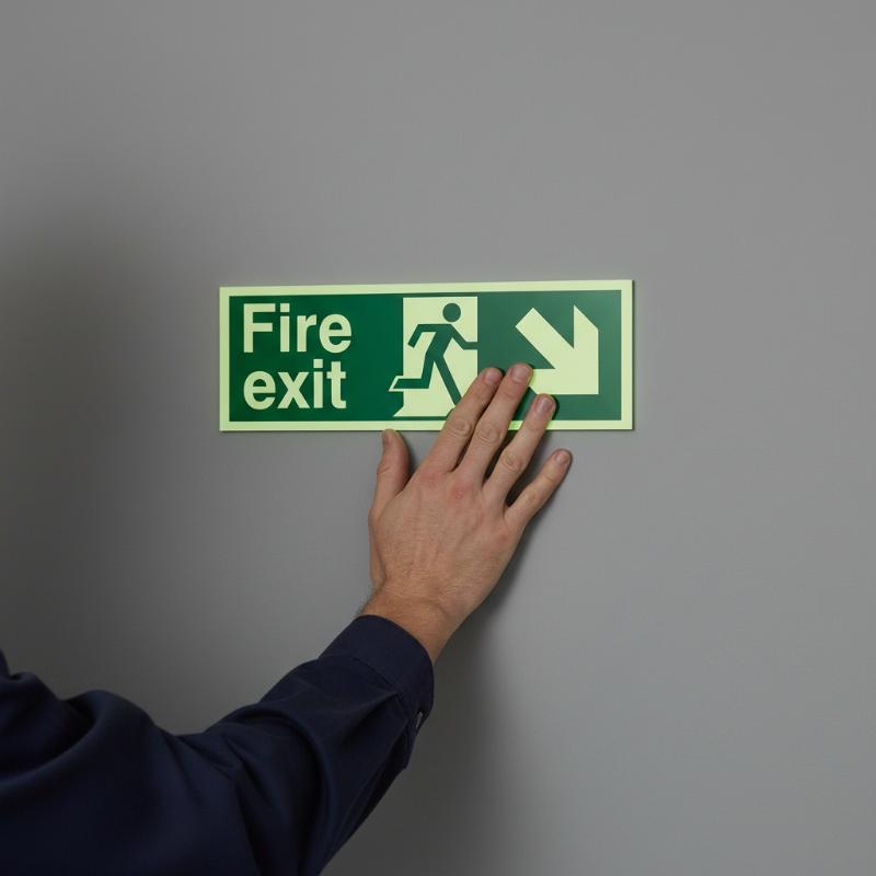 1 Sheet Glow-In-The-Dark Safet - Emergency Exit Sign 评论和价格