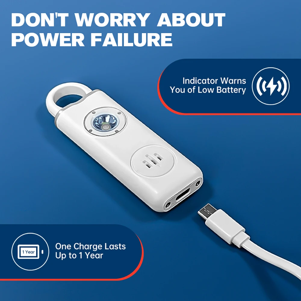 130dB Rechargeable Personal Al - Personal Alarm Keychain 评论和价格