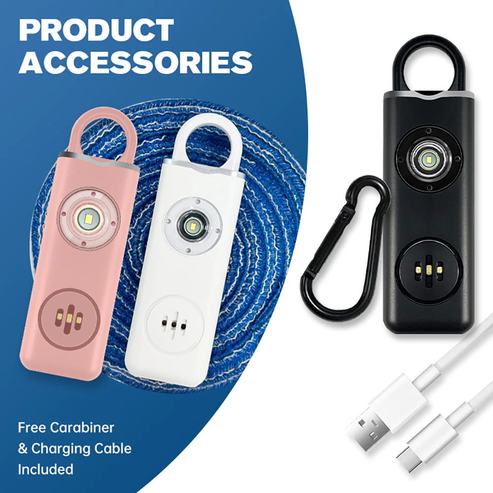 130dB Rechargeable Personal Al - Personal Alarm Keychain 评论和价格